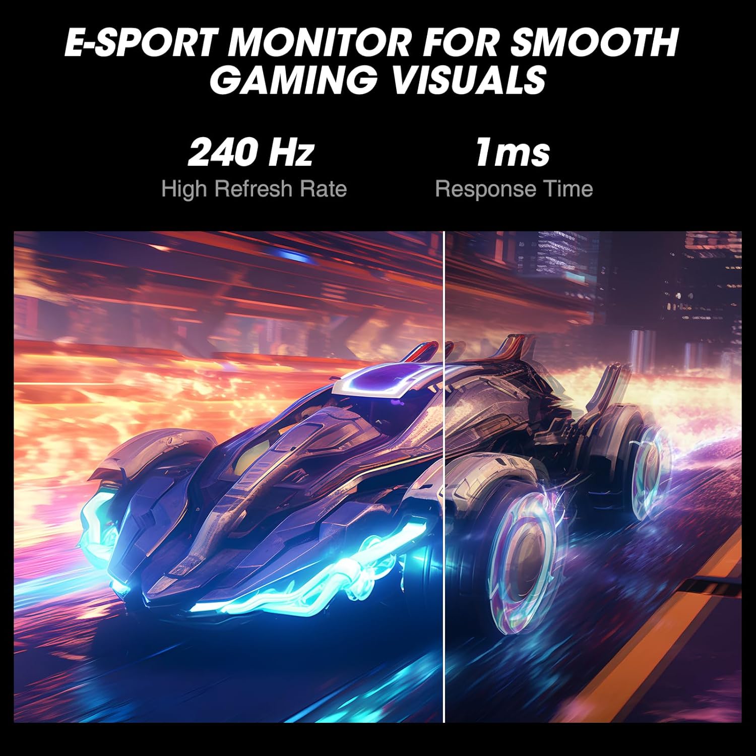 KOORUI 27 Inch 240Hz 1ms FHD (1920x1080) DCI-P3 90% Adaptive Sync Adjustable Tilt HDMI DP Black - Image 3