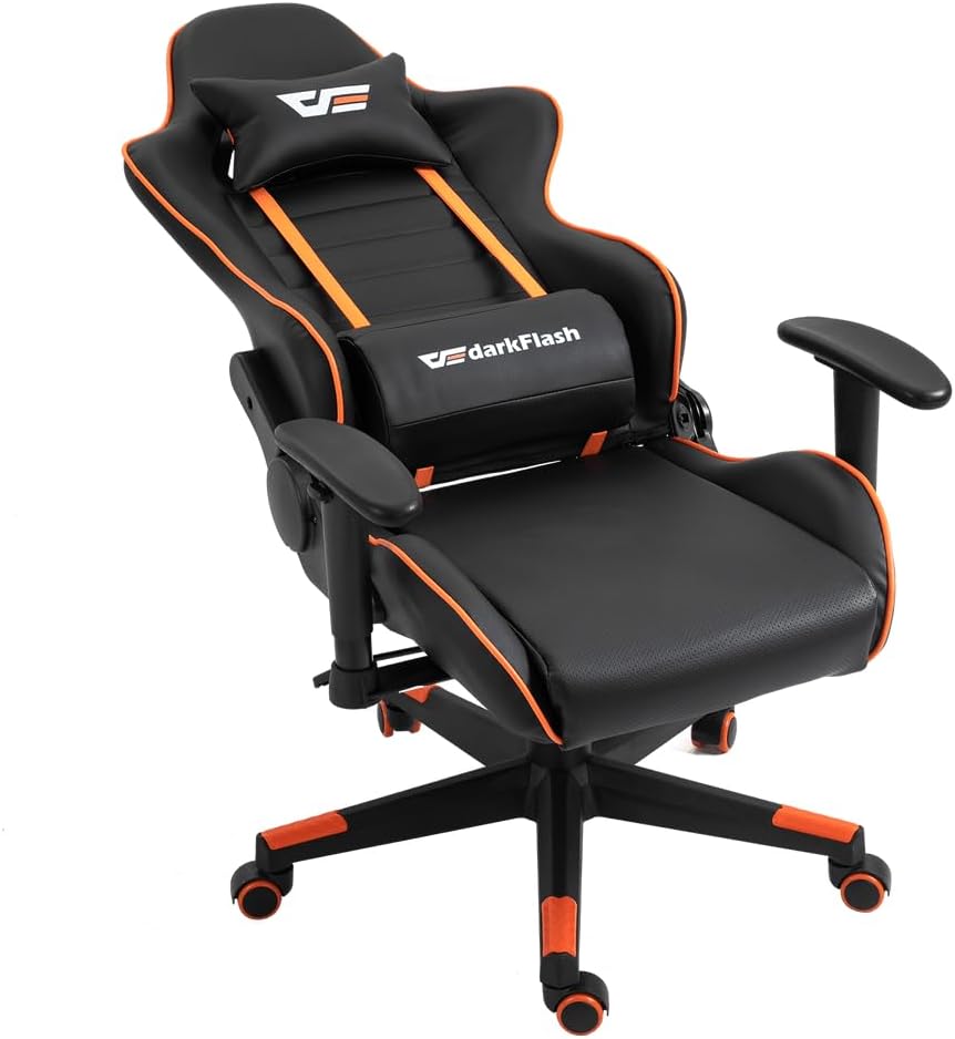 DARK FLASH RC350 Gaming Chair, High-Density Foam, 2D Armrest, Black, 125-135 cm Height - Image 3