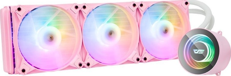 DarkFlash Twister DX360 AIO 360mm Liquid Cooler, ARGB LED, 120mm Fan Size, 800-2000 RPM Fan Speed, 19-25dBA Noise Level, Fluid Dynamic Bearing, Pink | DX-360PK - Image 2