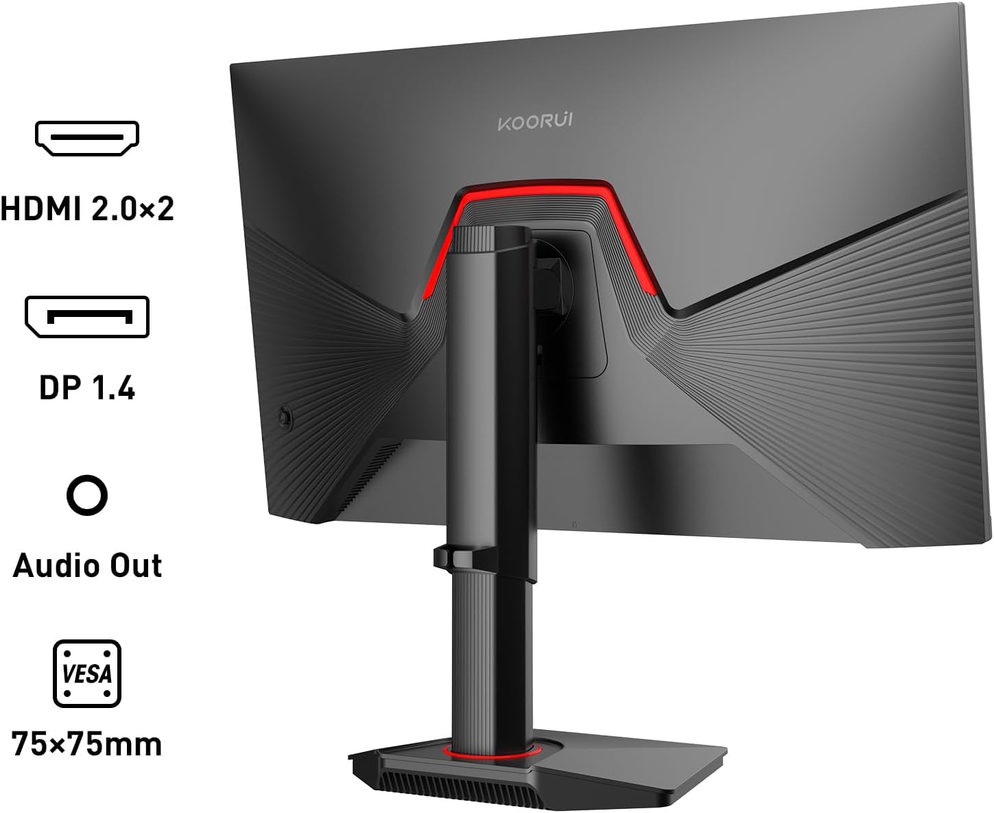 KOORUI G2721E 27" Gaming Monitor, 320Hz, Fast IPS, QHD 1440p, 1ms, Adaptive Sync, Adjustable Lifting, VESA Mount, HDMI/DP, Low Blue Light, 99% SRGB - Image 2