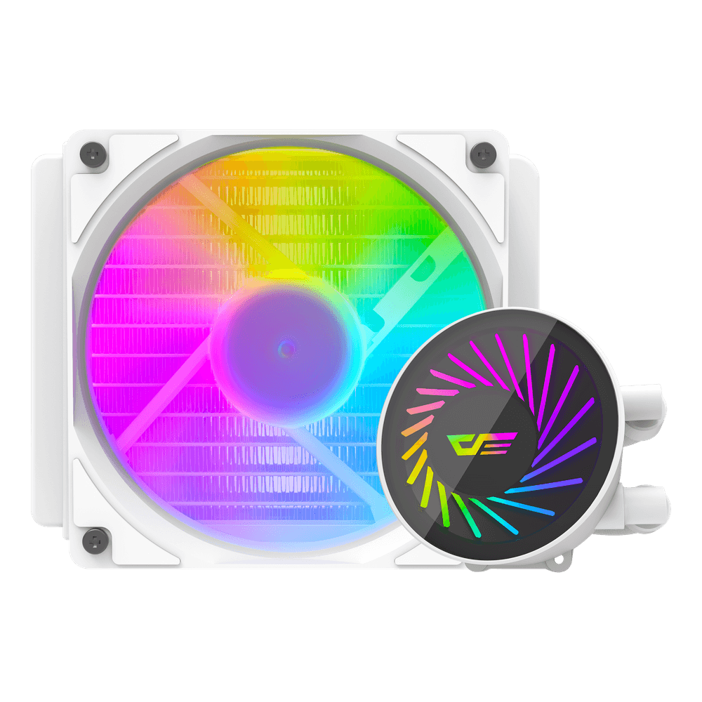 DarkFlash DCS120 ARGB Liquid CPU Cooler, 120*1 ARGB PWM Fans Supports latest LGA 1700,1200,115X, AM5/AM4/AM3 Sockets, 800~2000 rpm Speed, Low Noise Liquid Cooler