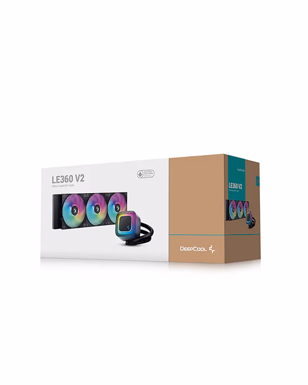 DeepCool LE360 V2 Liquid CPU Cooler, 360mm Radiator, 3x 120mm Pre-Installed aRGB Fan, 2100 RPM Fan Speed, 75.89 CFM Fan Airflow, Hydro Bearing Type, Anti-Leak Technology, Black | R-LE360-BKAMMC-G-2 - Image 2