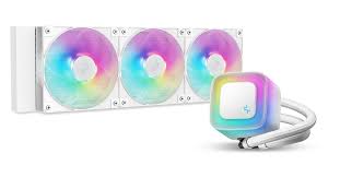 DeepCool LE360 WH V2 Liquid CPU Cooler, 360mm Radiator, 3x 120mm Pre-Installed aRGB Fan, 2100 RPM Fan Speed, 75.89 CFM Fan Airflow, Hydro Bearing Type, Anti-Leak Technology, White | R-LE360-WHAMMN-G-2