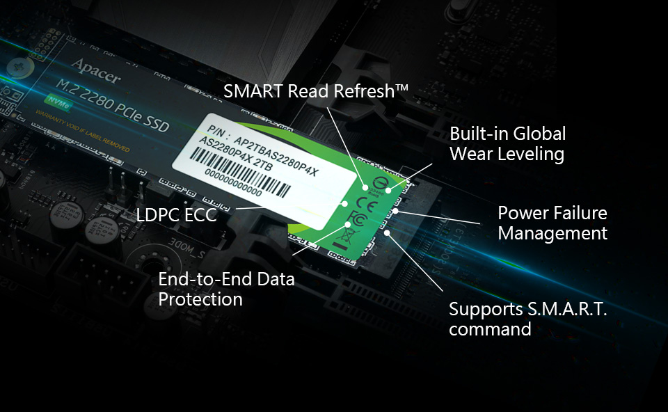Apacer AS2280P4 1TB M.2 Pcie Gen3 X4 Nvme SSD - Image 3