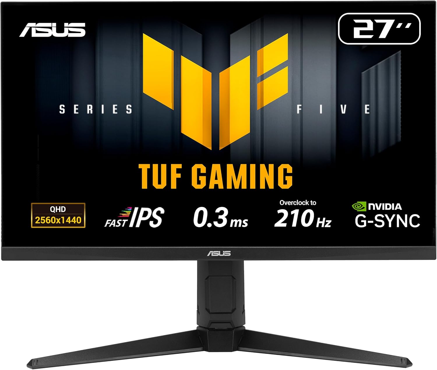 ASUS TUF GAMING 27" VG27AQL5A 2K- QHD (2560 x 1440),210HZ WIDE SCRN 0.3MS ERGONOMIC MONITOR,DP, HDMI,