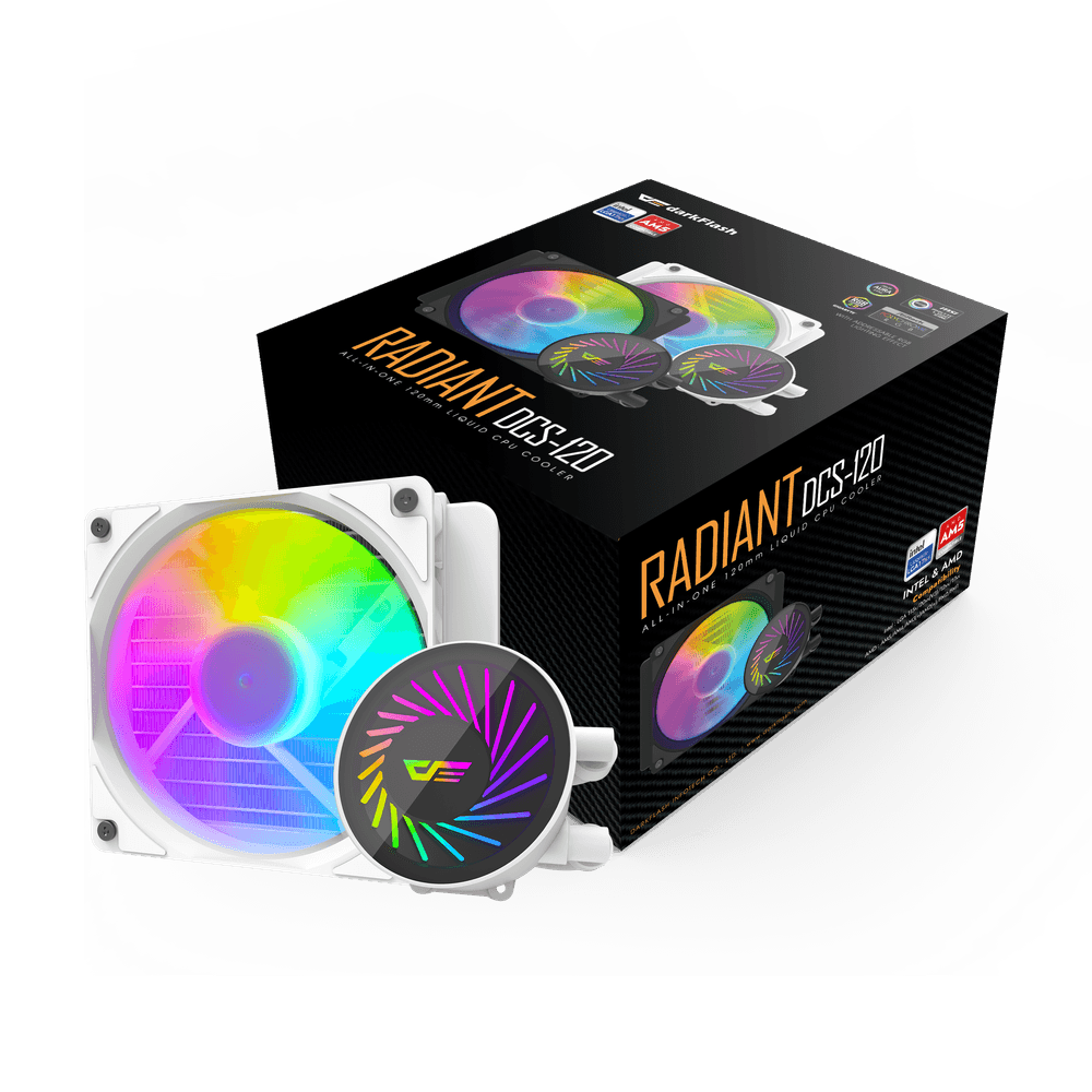 DarkFlash DCS120 ARGB Liquid CPU Cooler, 120*1 ARGB PWM Fans Supports latest LGA 1700,1200,115X, AM5/AM4/AM3 Sockets, 800~2000 rpm Speed, Low Noise Liquid Cooler - Image 3
