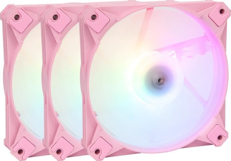 DarkFlash Twister DX360 AIO 360mm Liquid Cooler, ARGB LED, 120mm Fan Size, 800-2000 RPM Fan Speed, 19-25dBA Noise Level, Fluid Dynamic Bearing, Pink | DX-360PK - Image 3