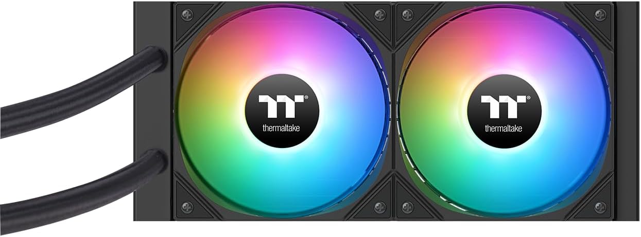 Thermaltake LA240-S ARGB Sync AIO Liquid Cooler: RGB Water Block with a 2.4” Segment LCD, Two High-performance 120MM ARGB Fans, up to 2500 RPM, Daisy-Chain Design - Black - Image 2