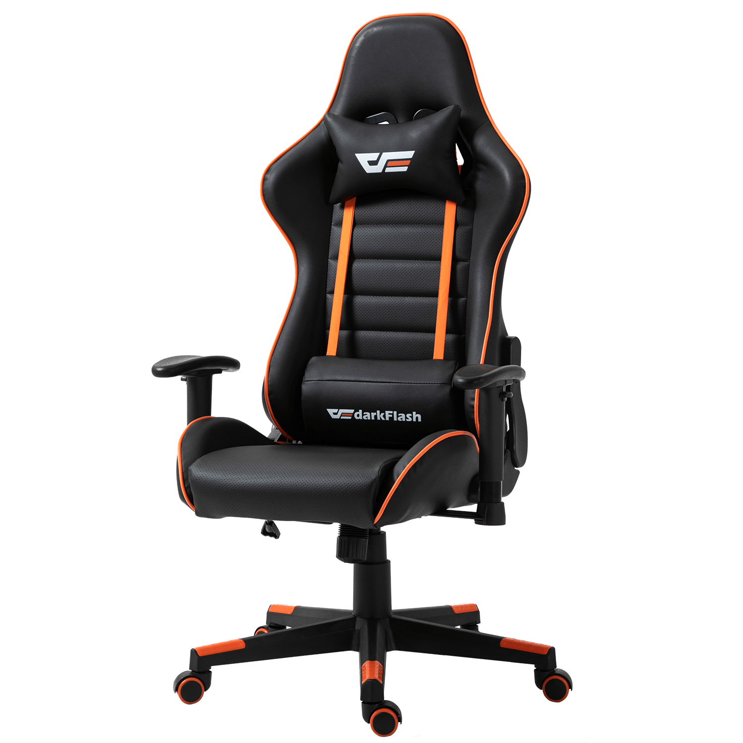 DARK FLASH RC350 Gaming Chair, High-Density Foam, 2D Armrest, Black, 125-135 cm Height