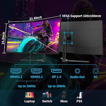  SANSUI ES-G34C5 Curved Gaming Monitor, 34" Fast VA Display, UWQHD Resolution, 165Hz Refresh Rate, 1ms (MPRT) Response Time, FreeSync Technology | ES-G34C5 - Image 3